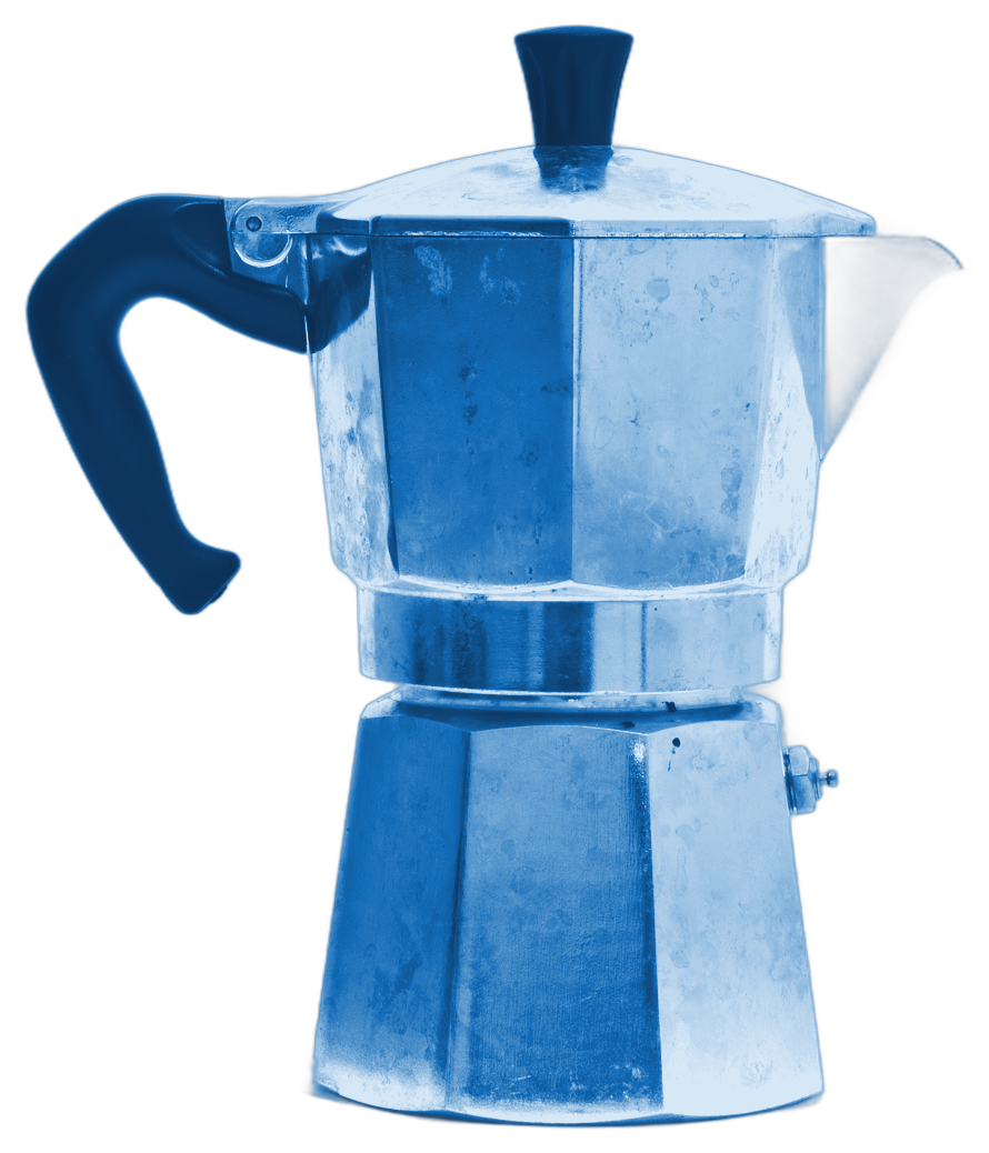 Moka del caffè in azzurro — Sidebloom Express